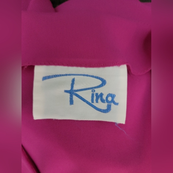 Rina Pink Sheer Top 6 Ruffle Elastic Waist And Sleeve Ends - Picture 3 of 4